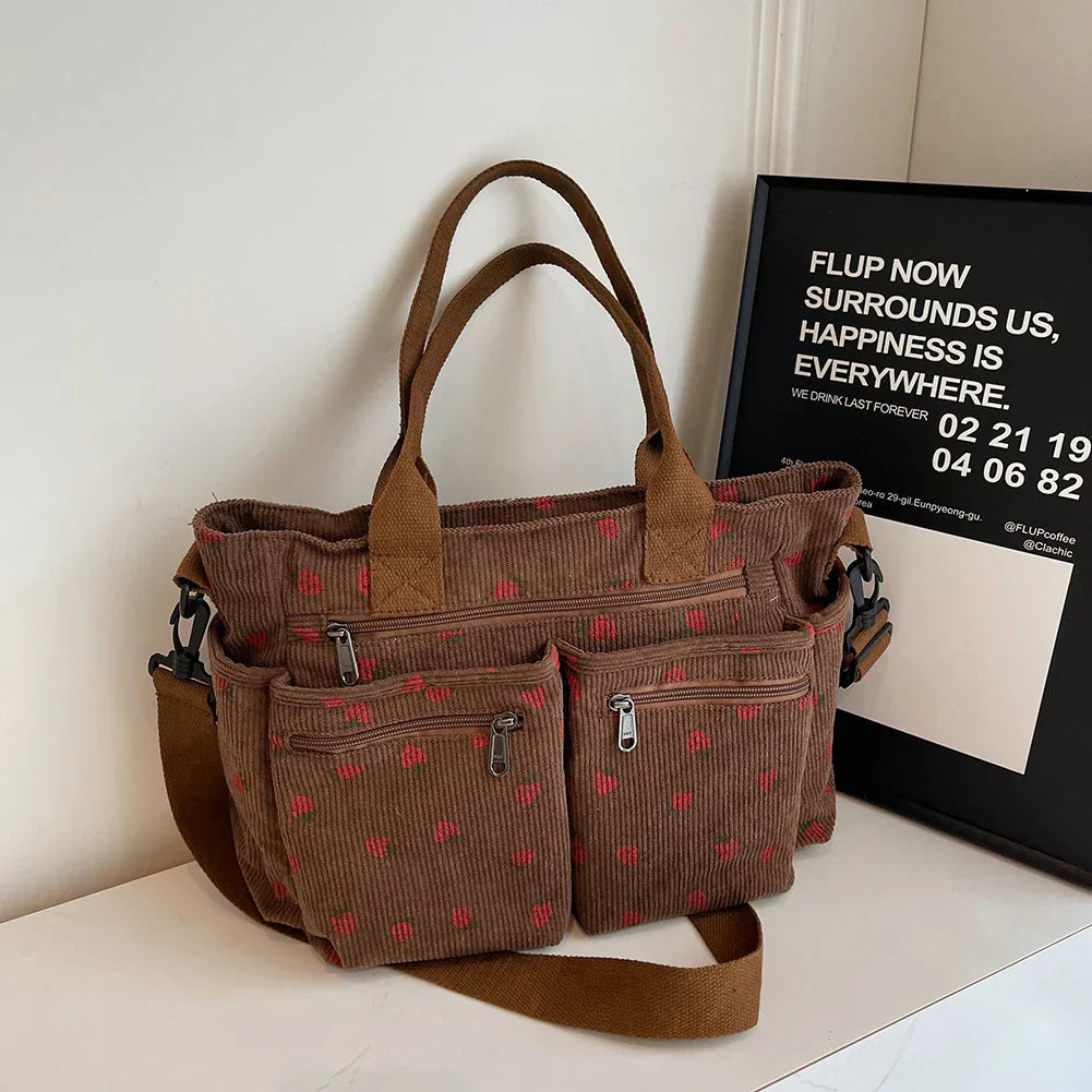Valenzora | Erdbeer-Cordtasche