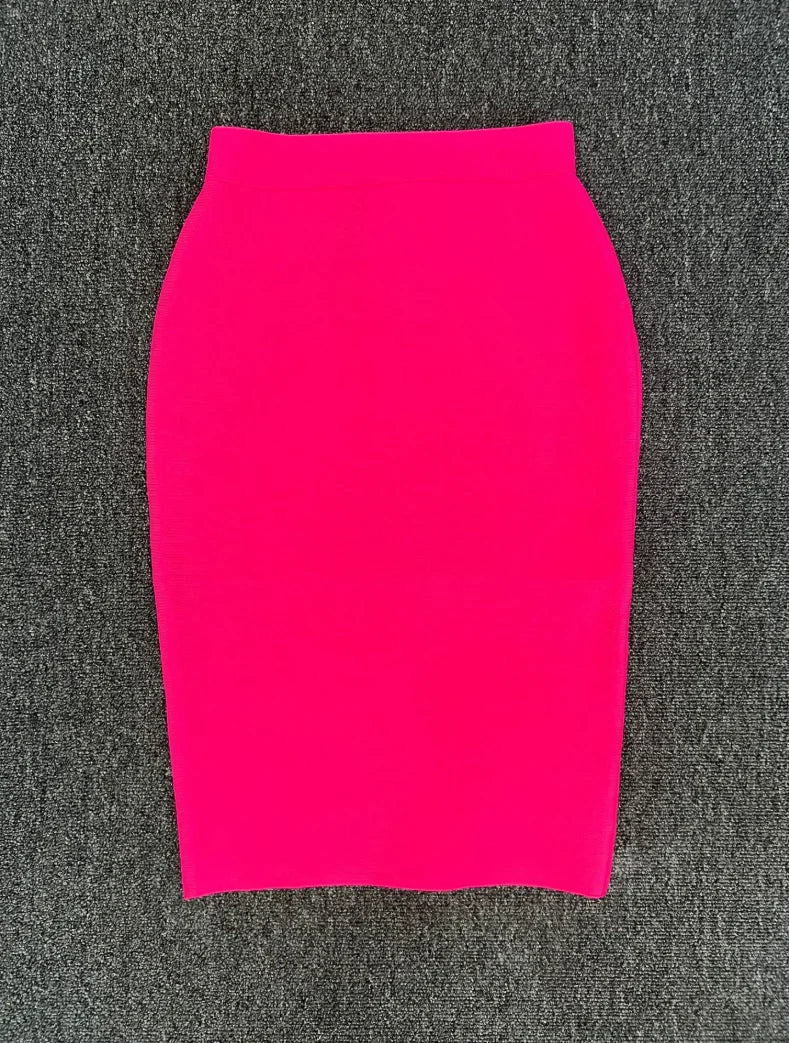 Valenzora | Women's New Rayon Bandage Skirt Elegant Pencil Skirt Famous Sexy Club Party Clothing Vintage Vestios