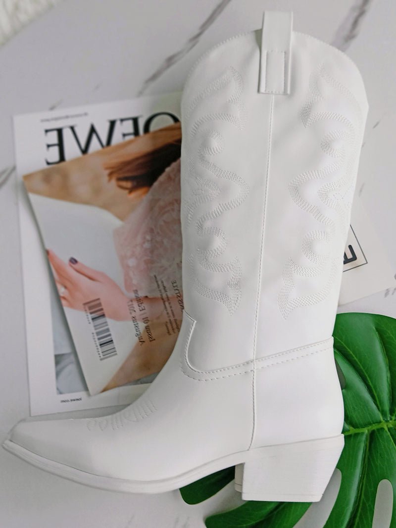 Valenzora | Leder-Cowboy-Stiefel Schwarze Sohle