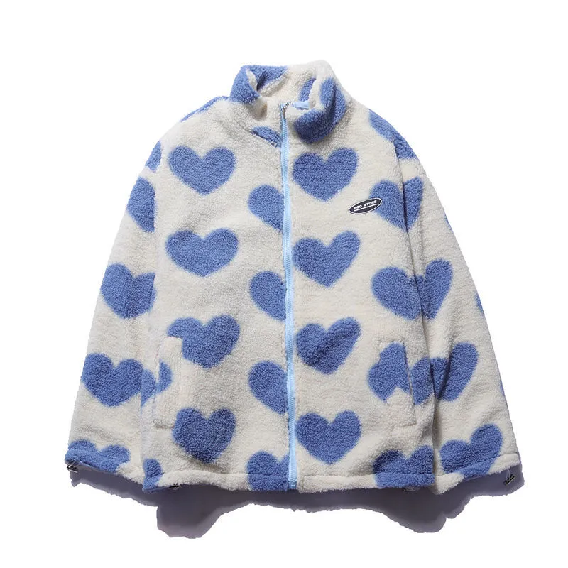 Valenzora | Reversible heart fleece jacket