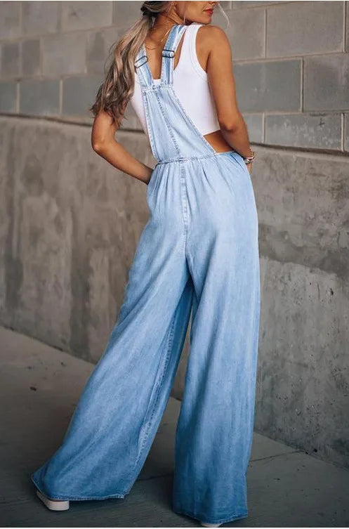 Valenzora | Boho Oversized Latzhose aus Denim