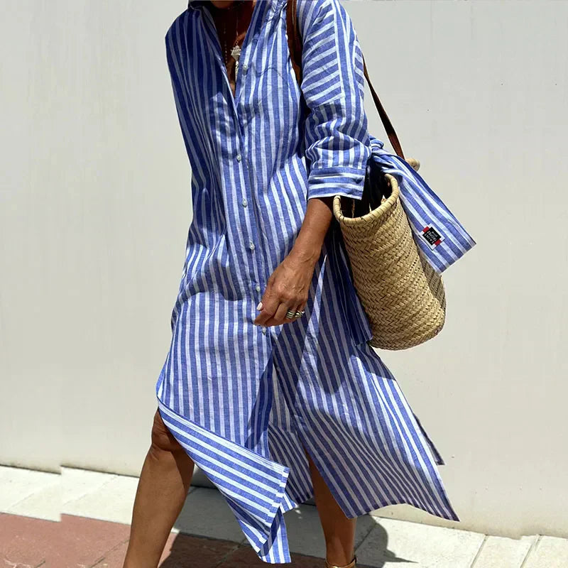 Valenzora | Striped shirt dress