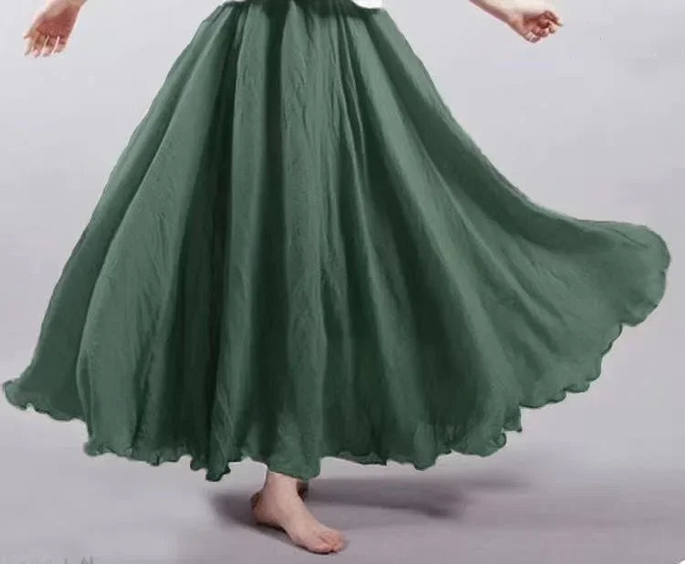 Valenzora | Fashion Cotton Linen Clothing Women's Skirts Maxi Y2K Elegant Beach Saia Ropa Mujer Casual Dress Boho Long Skirts Faldas Harajuku