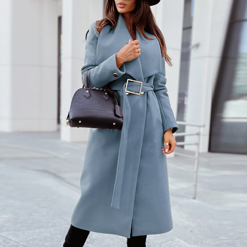 Valenzora Elegant wool coat with belt