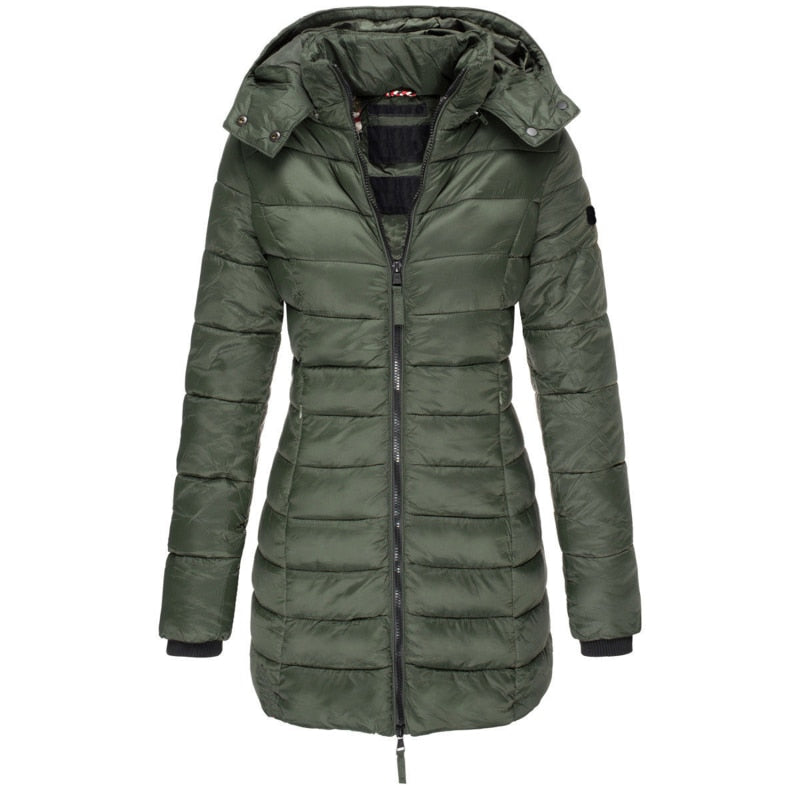 Valenzora Women's Parka Coat | Long winter jacket with hood and down filling