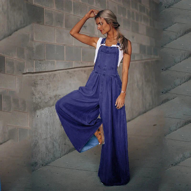 Valenzora | Boho Oversized Latzhose aus Denim