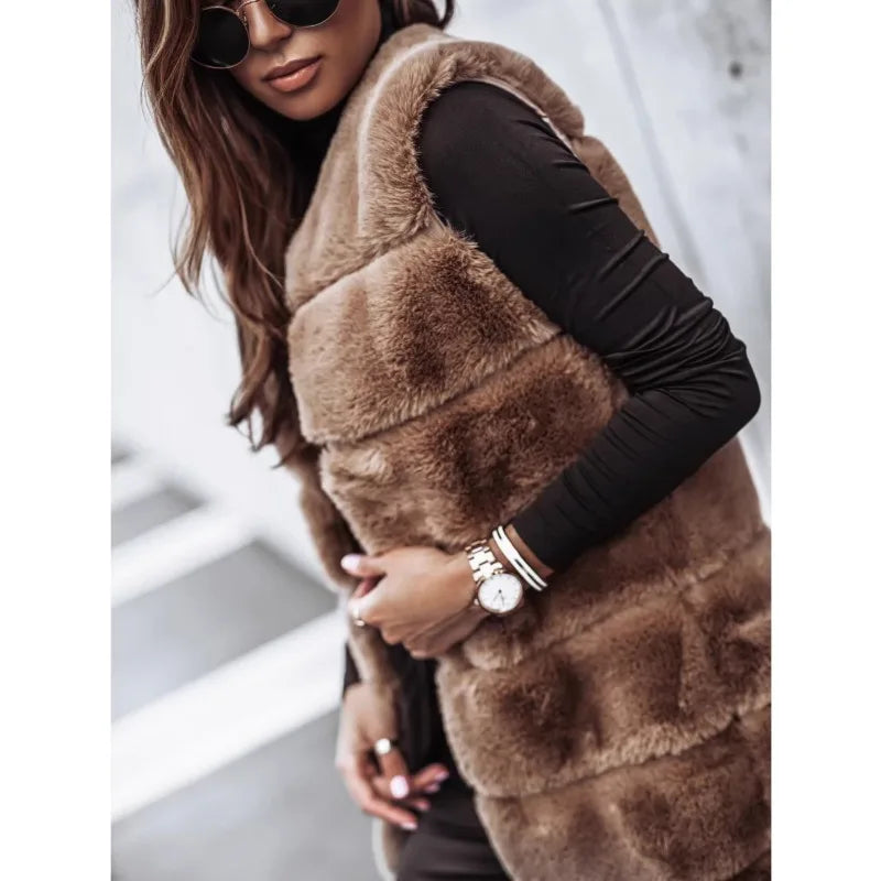 Valenzora | Stylish Women's Cozy Faux Fur Vest