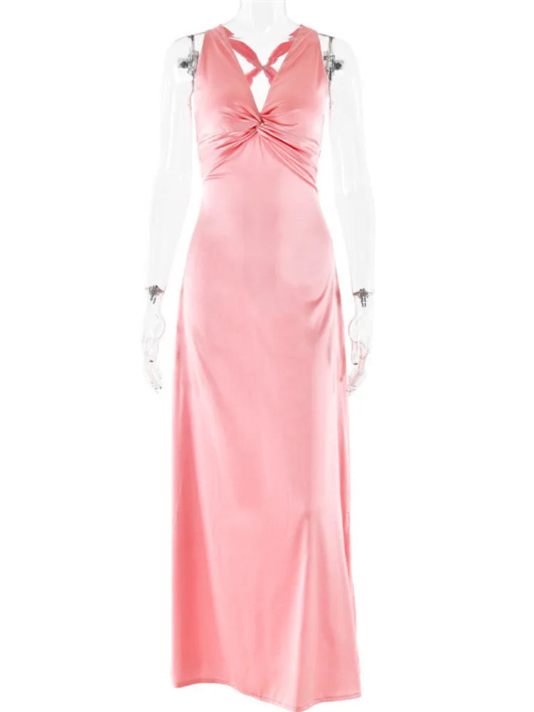 Valenzora | Bow Backless Evening Maxi Dress