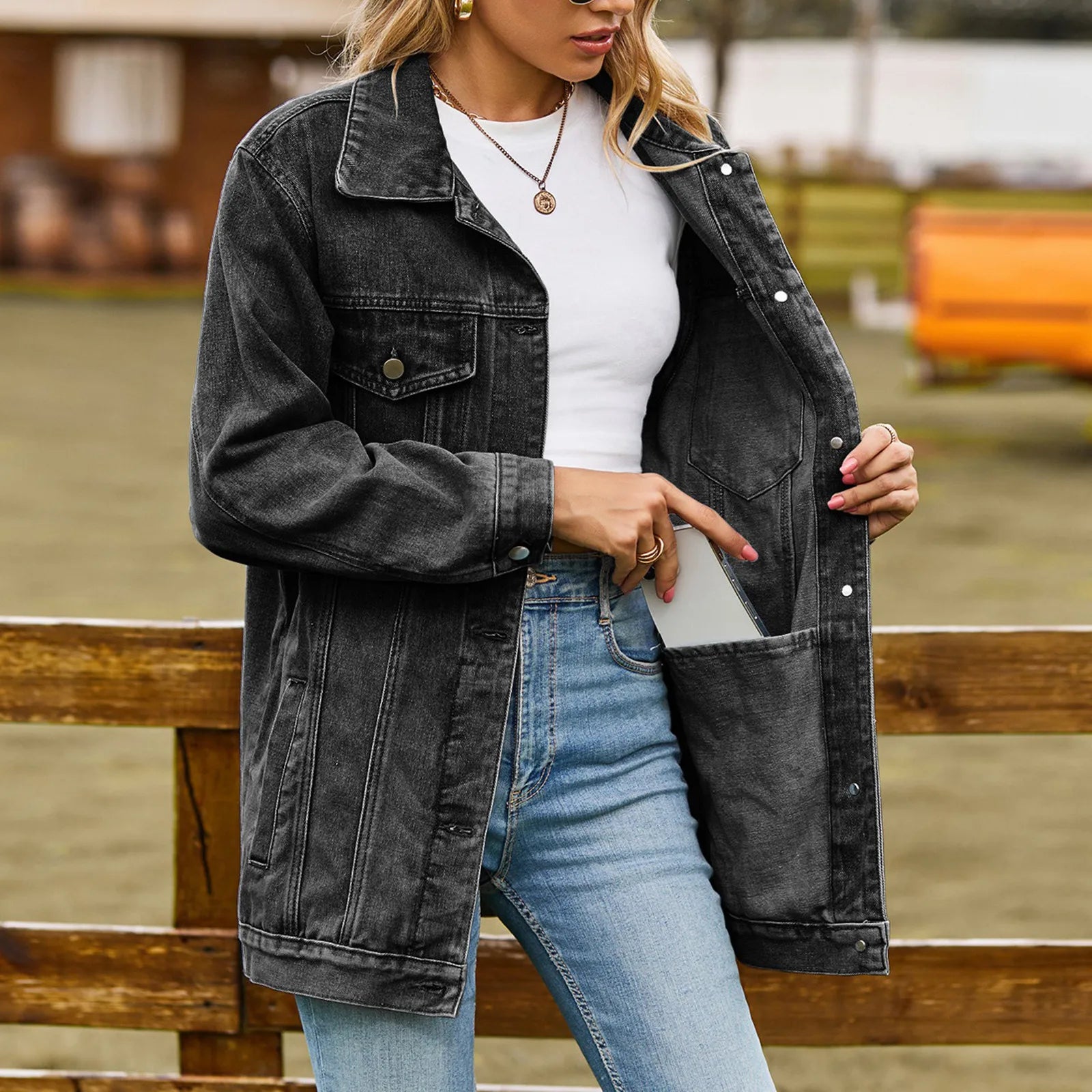 Valenzora | Classic Elegant Denim Jacket