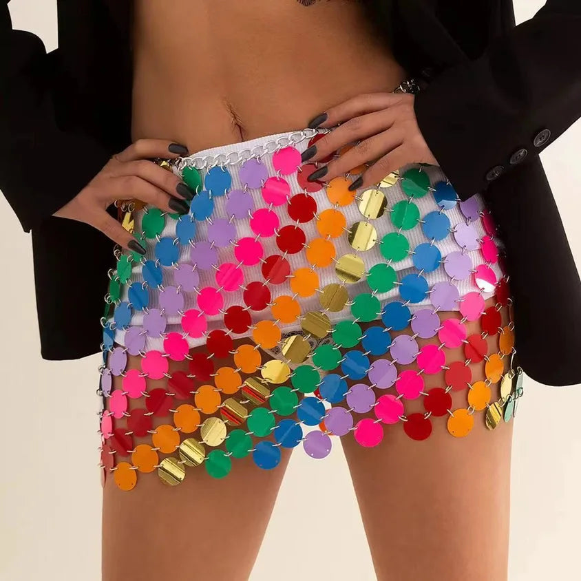 Valenzora | Shiny sequin mini skirt