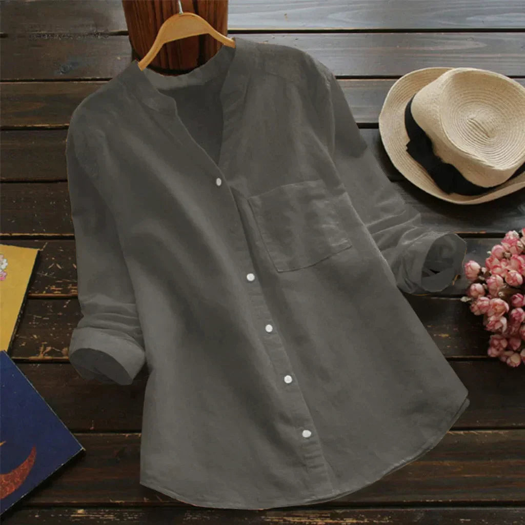 Valenzora | Stylish linen shirt with long sleeves