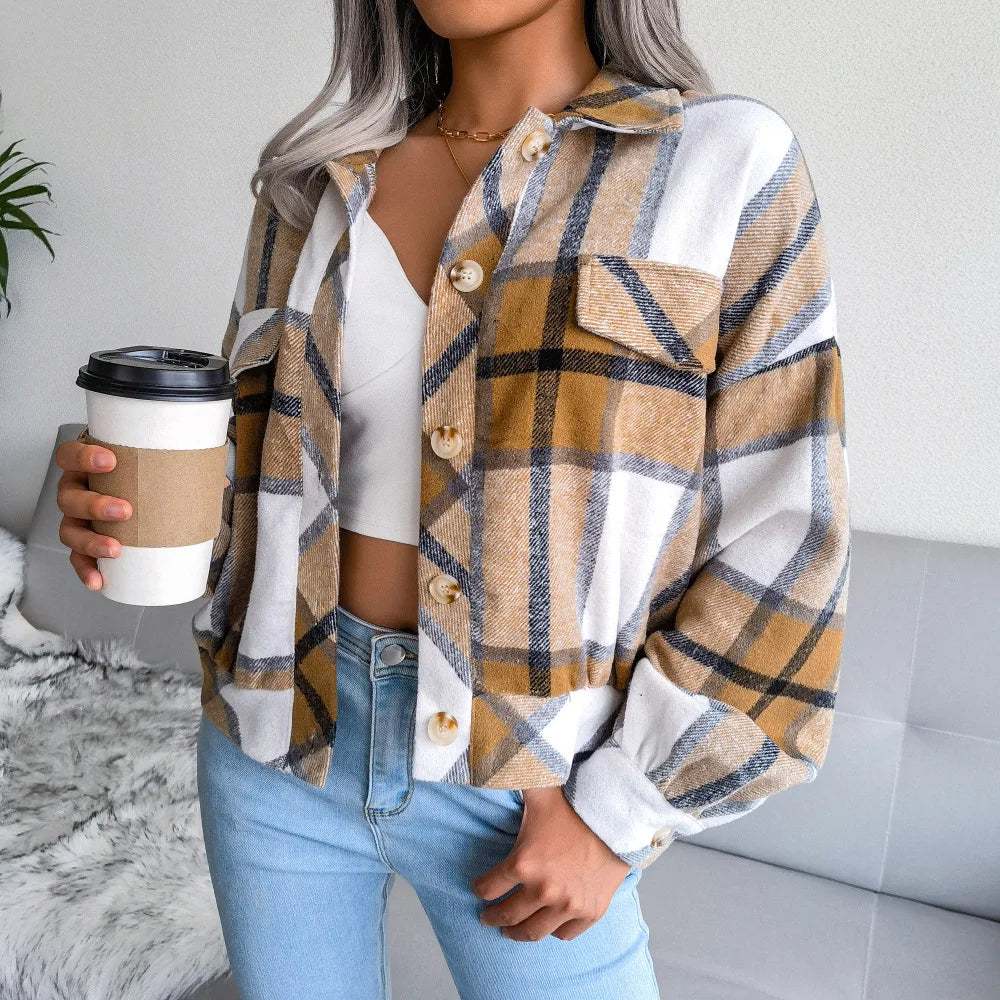 Checkered wool jacket