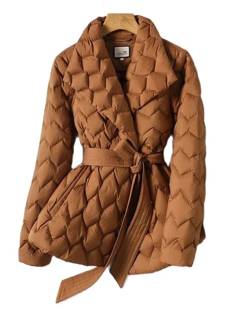 Valenzora | ELEGANT DOWN COAT WITH BELT