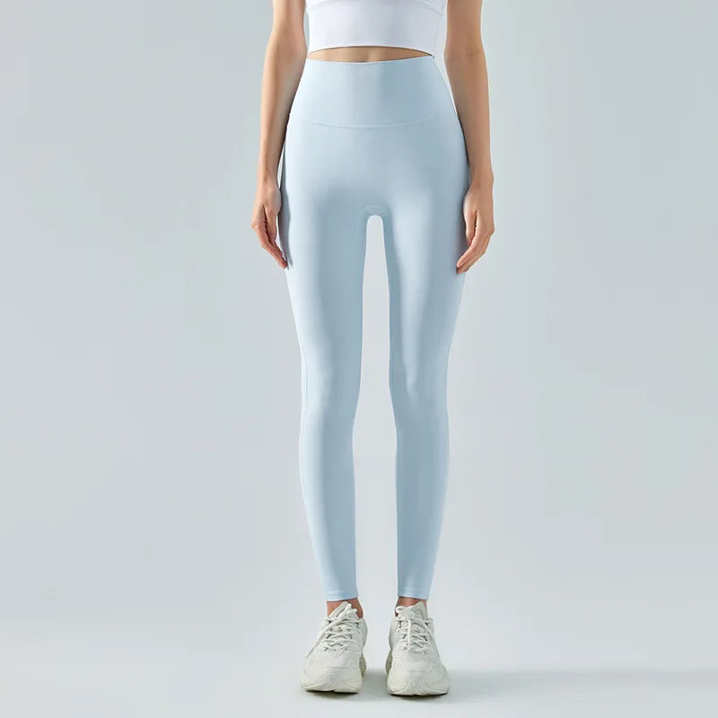 Valenzora | Emily Sportswear Naked High-Waisted Tight Yoga Pants Double-Sided Brushed Peach Butt-Lifting Running Sports Fitness Leggings