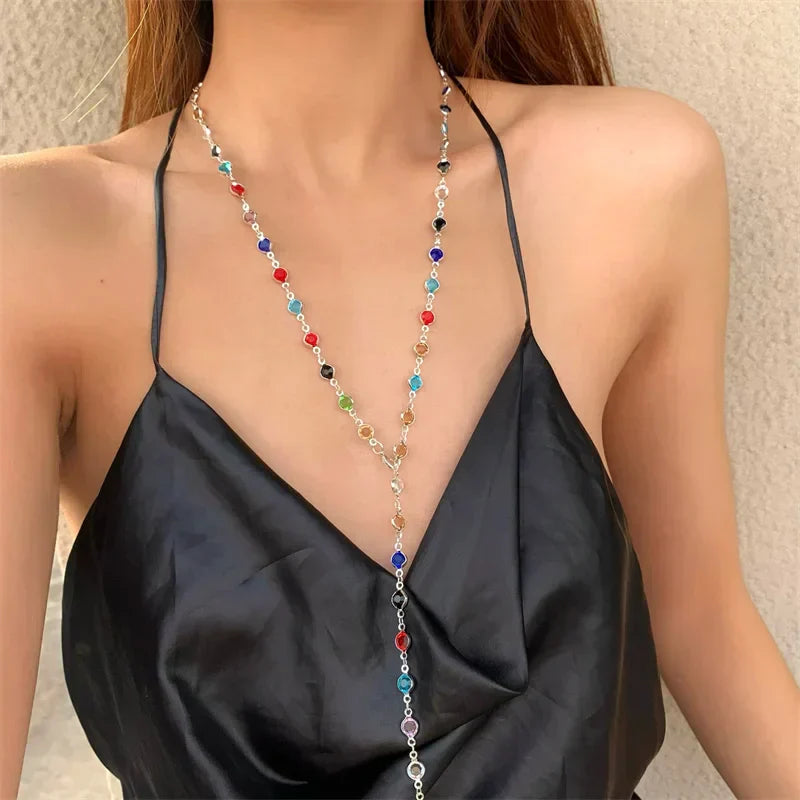 Valenzora | Farbenfrohe Zirkonkristallkette für Damen