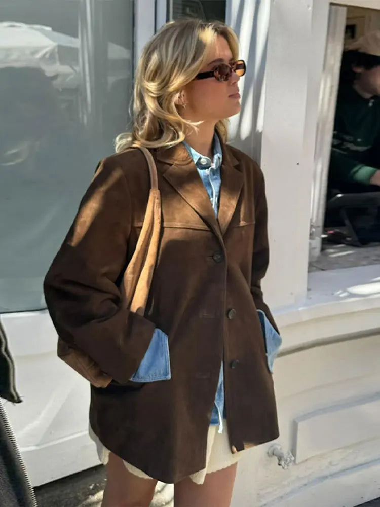 Valenzora | Klassische braune Wildlederjacke Jack