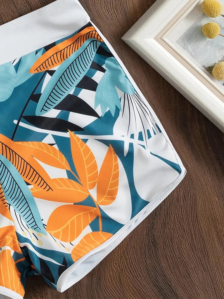 Valenzora | High-waisted printed bikini set