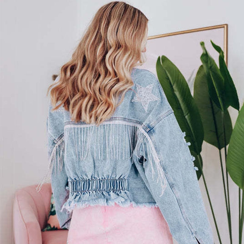 Valenzora - Denim jacket with fringe