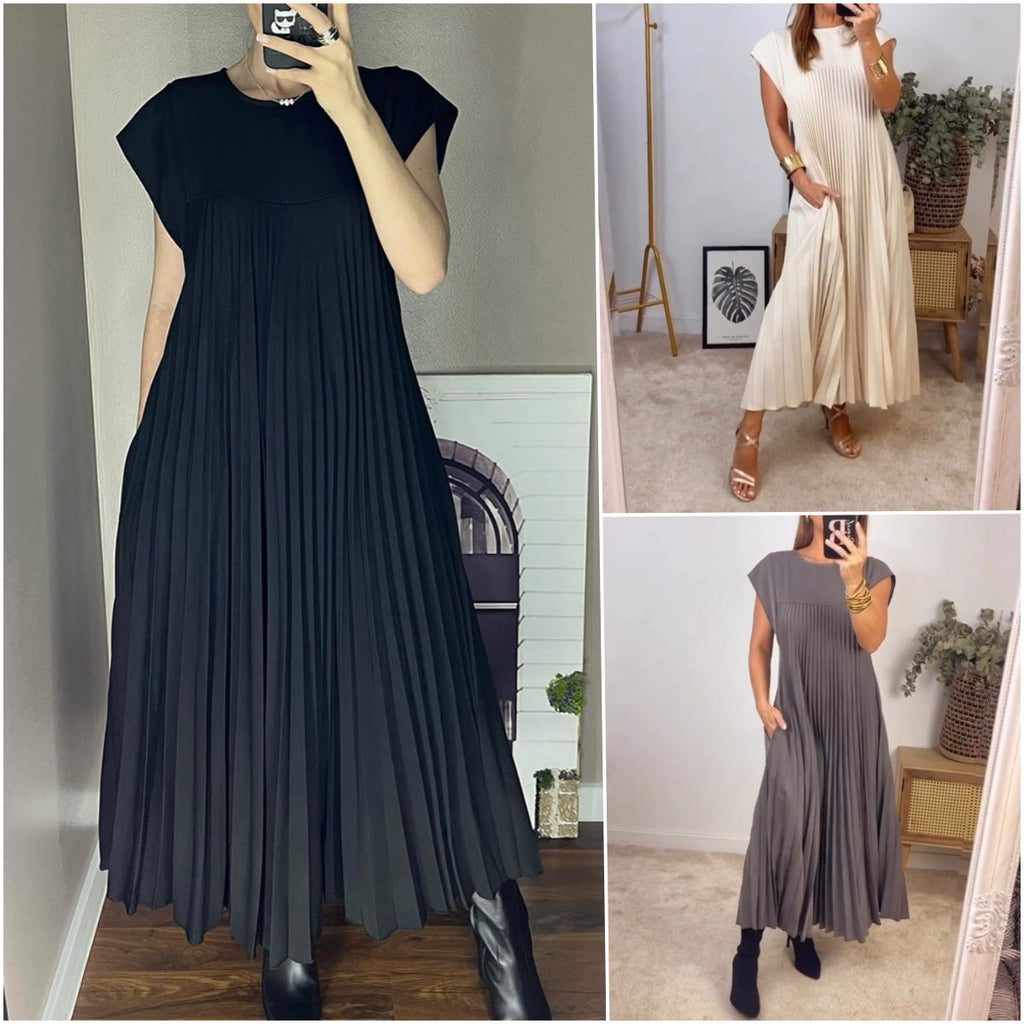 Valenzora | Ärmelloses elegantes Plisseekleid