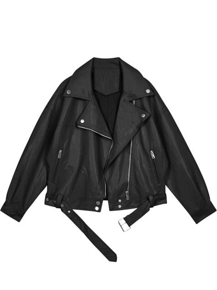 Valenzora | Oversized leather jacket