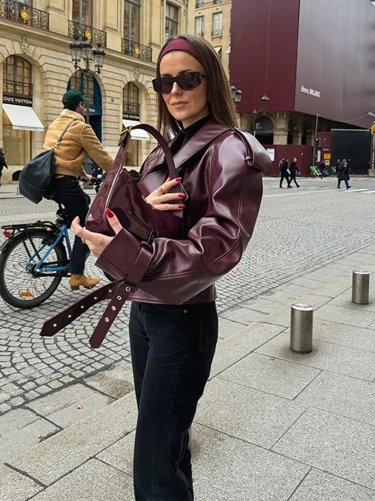 Valenzora | Short leather jacket for women