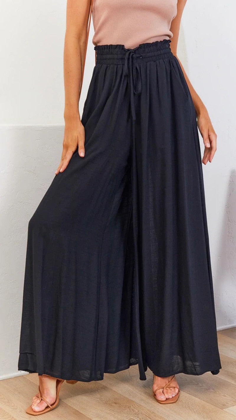 Valenzora Cozy Summit Trousers | Women's Comfortable Pleated Wide-Leg Trousers