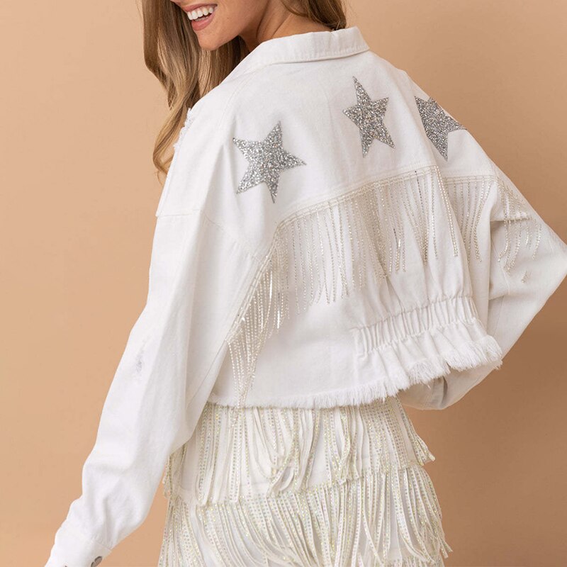 Valenzora - Denim jacket with fringe