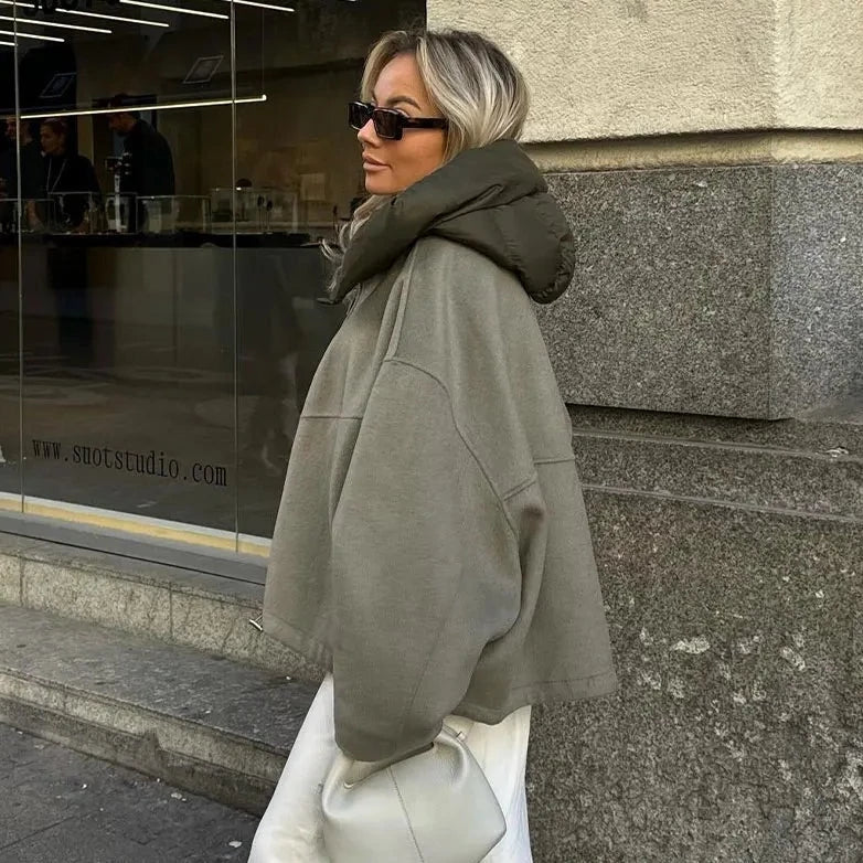 Valenzora - Casual loose women's hooded jacket