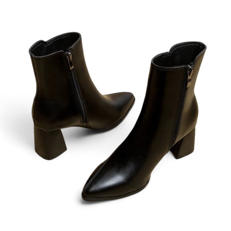 Valenzora – Modische klobige Stiefeletten für Damen mit spitzer Zehenpartie und wasserdichter Plateausohle