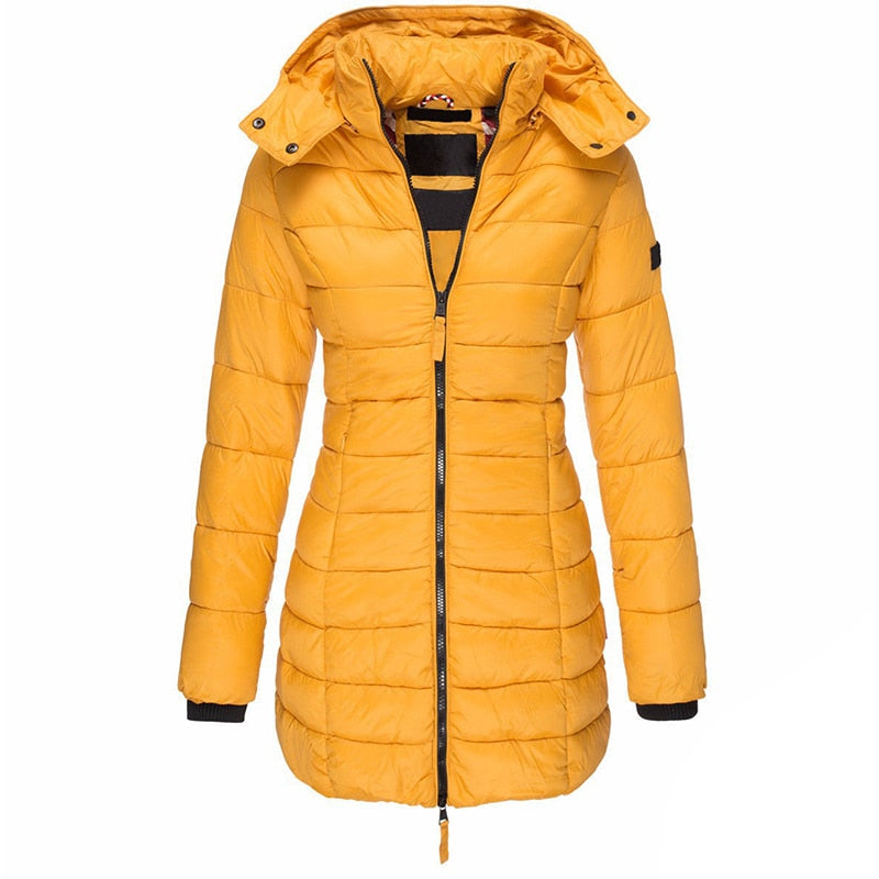 Valenzora Women's Parka Coat | Long winter jacket with hood and down filling