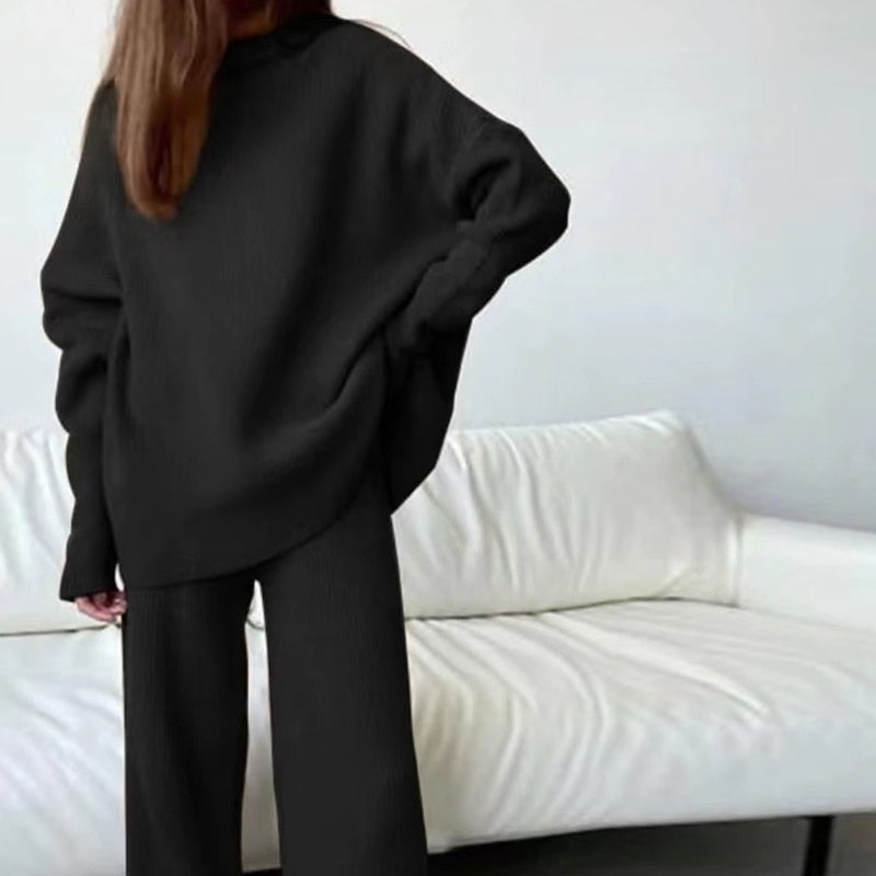 Valenzora | 3-piece knitted loungewear set - stylish women's loungewear