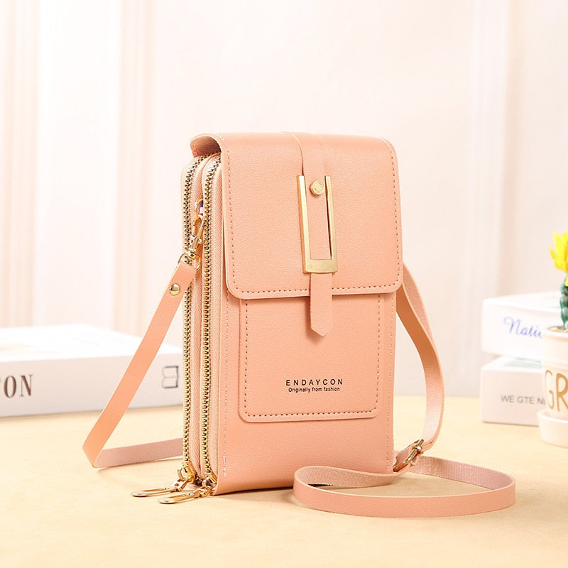 Valenzora Leather Smartphone Clutch | Women's Handbag with Touchscreen Window