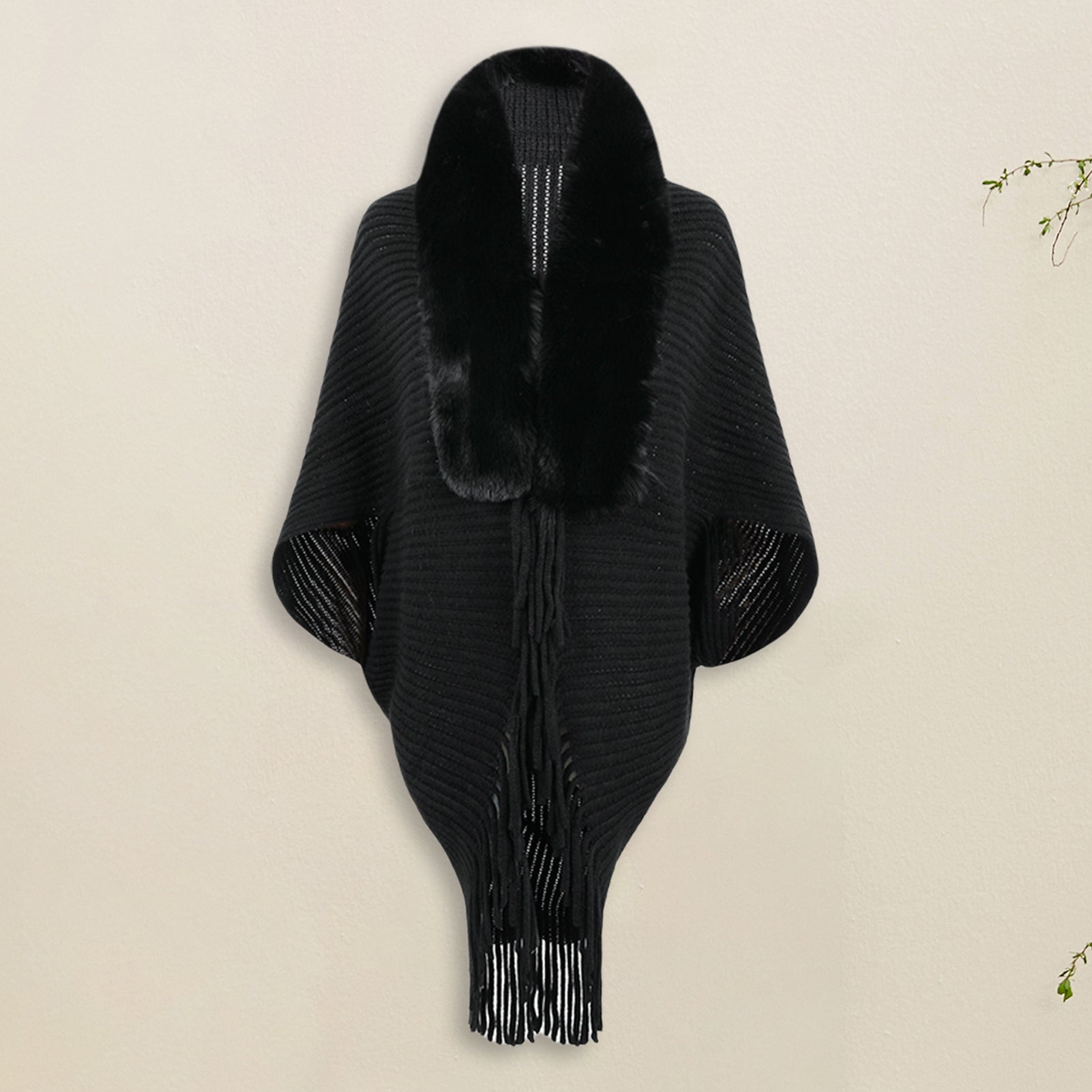 Gerippte Strickjacke mit langen Ärmeln