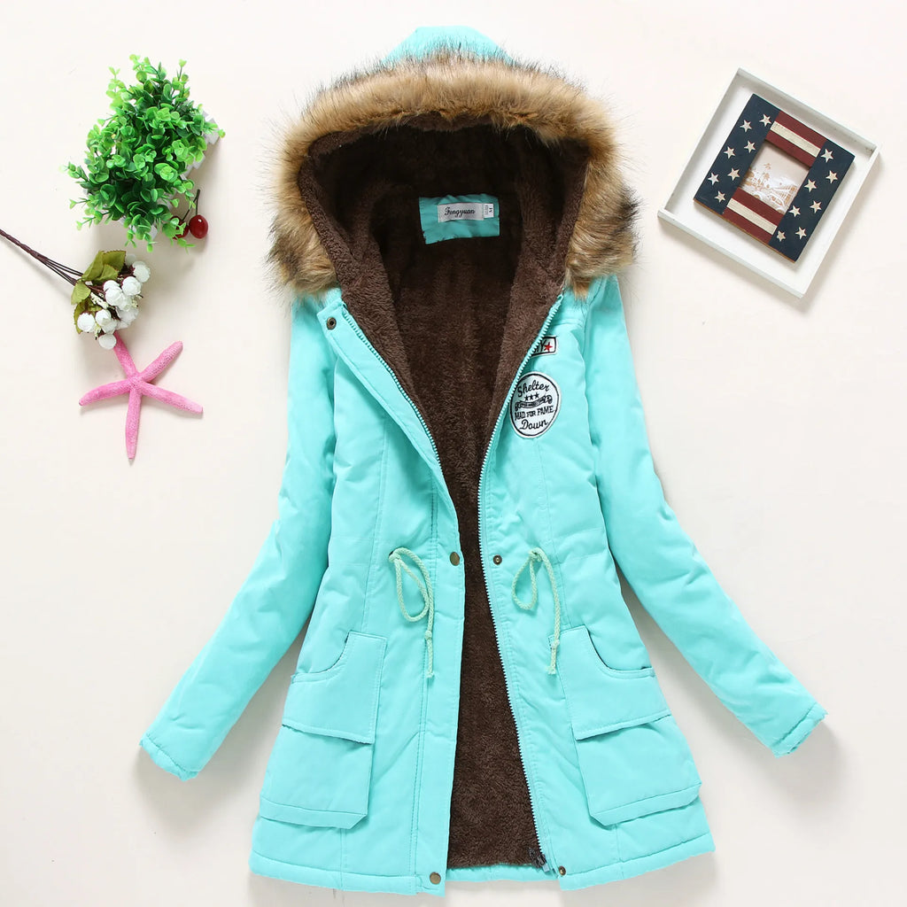 Valenzora | Fashionable winter jacket with faux fur trim