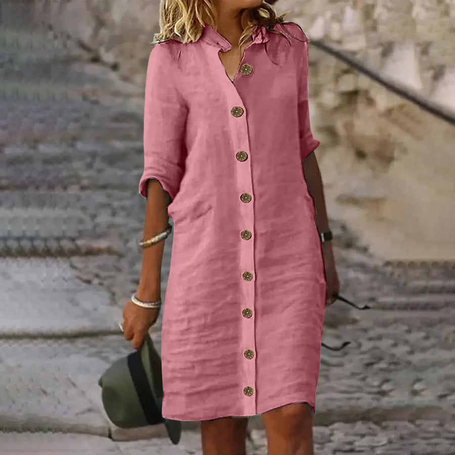 Valenzora | Flexibles Midi-Hemdblusenkleid