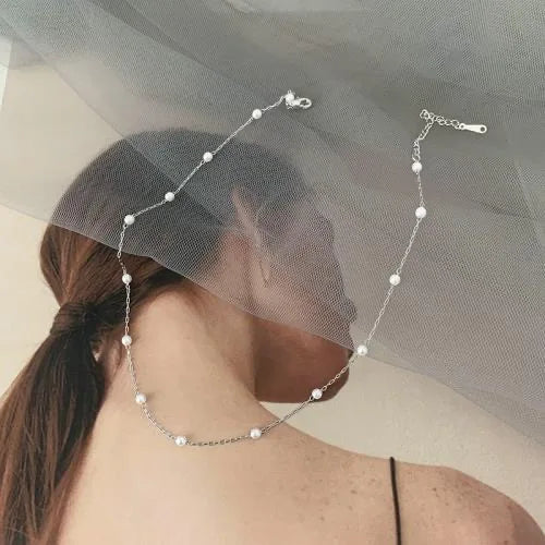 Valenzora | Perlen-Choker-Halskette mit Herz für Frauen