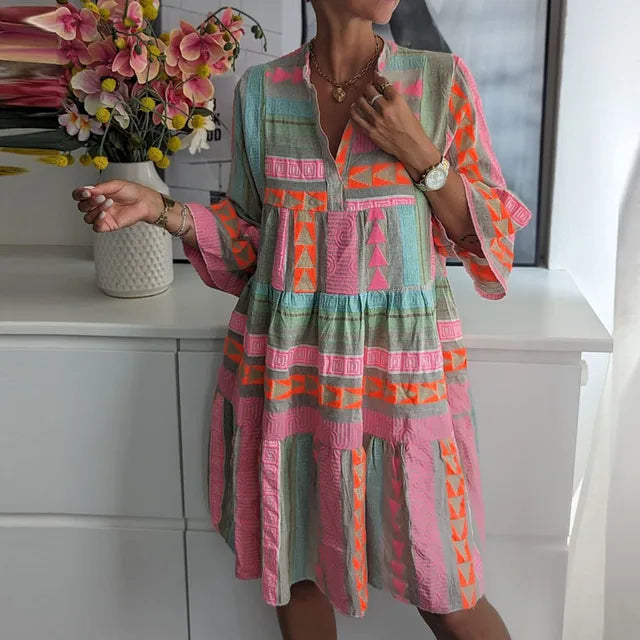 Valenzora | Women's Geometric Print Party Dress