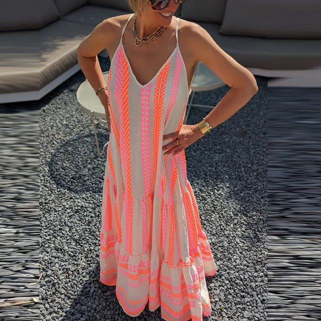Valenzora | Women's Geometric Print Party Dress