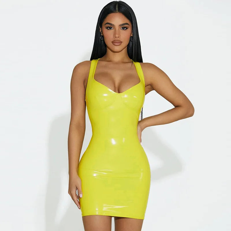 Valenzora | Latex dress with adjustable straps