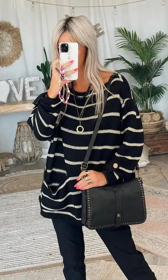Valenzora – Warm striped women's sweater