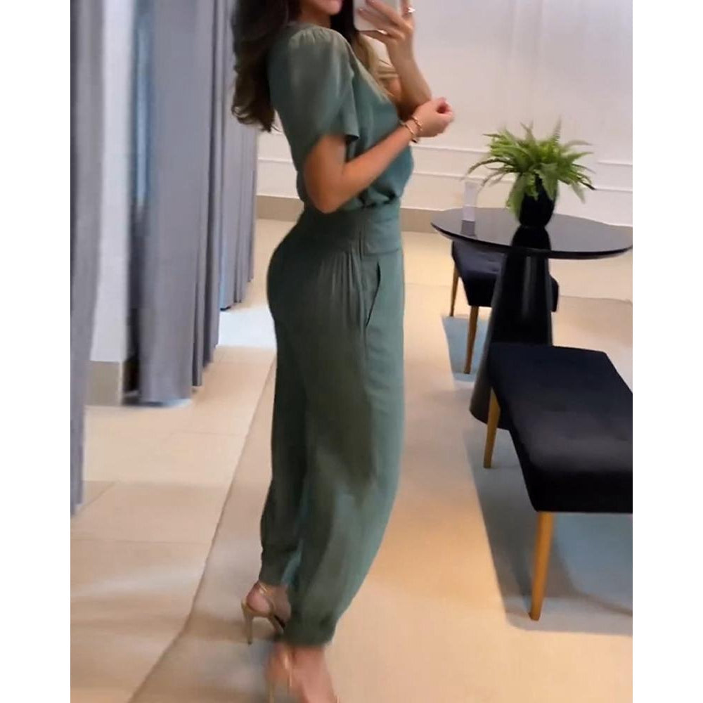 Valenzora | V-Neck Jumpsuit for Women