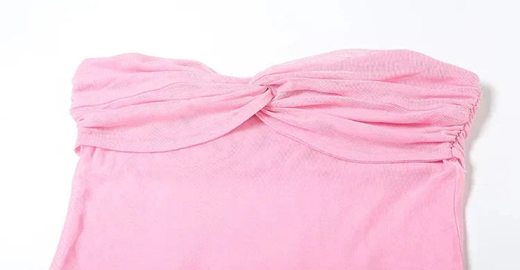 Valenzora | Maxikleid Patchwork Schal Rückenfrei Trägerlos Rüschen Festlich