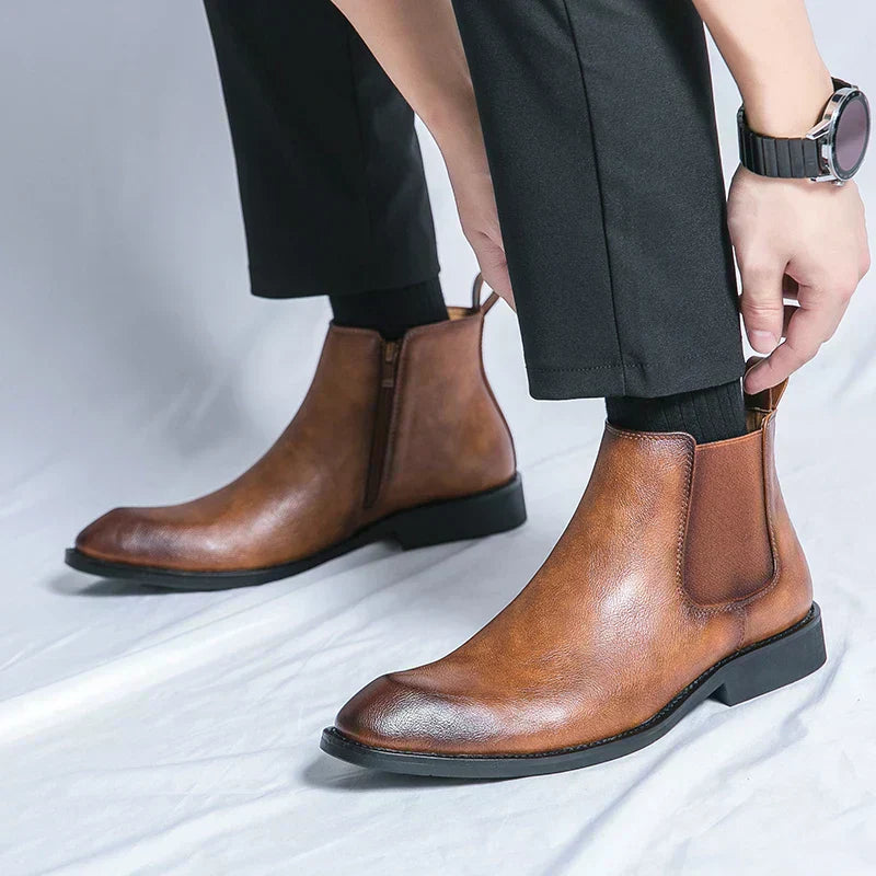 Valenzora | Leather boots with zipper