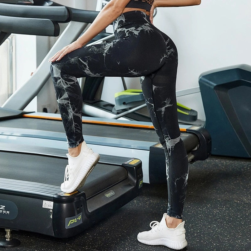 Valenzora Grazil Marbling Tie-Dye Yoga Pants | Sporty Leggings for Women