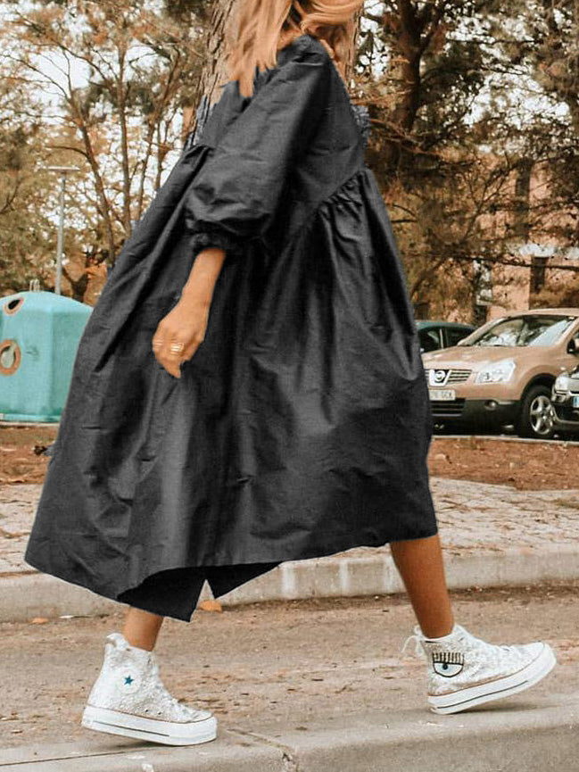 Valenzora | Women's Dresses Loose Printed Short Sleeve Midi Dress