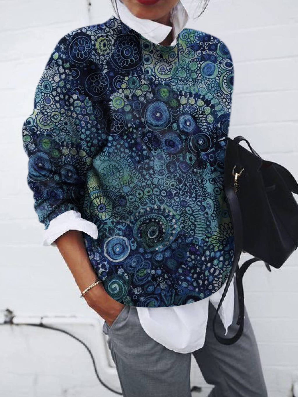 Valenzora | Women's Hoodies Loose Printed Long Sleeve Sweatshirt