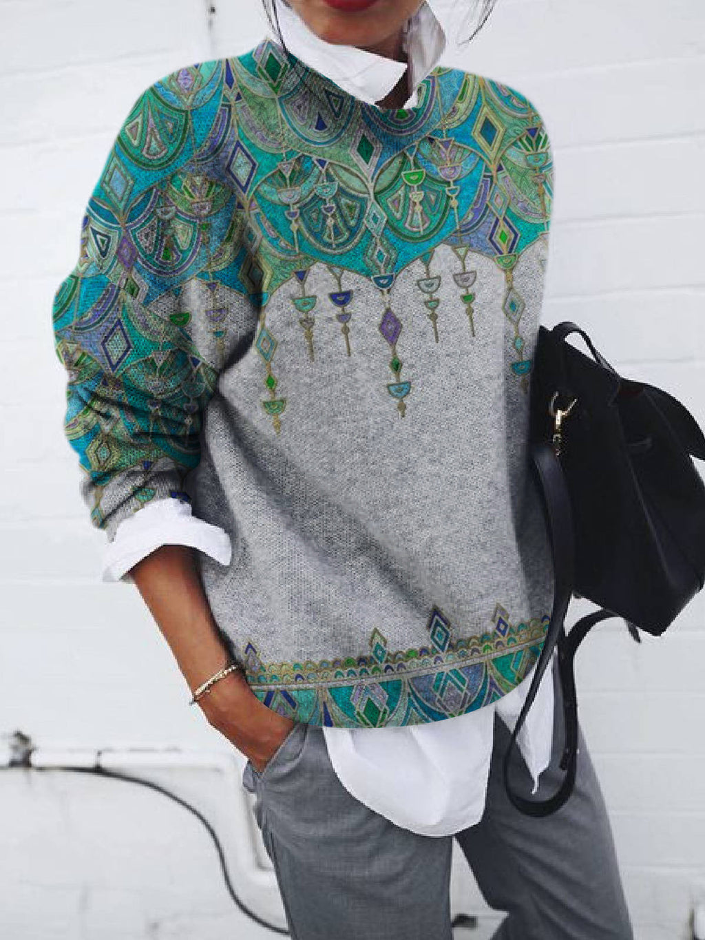 Valenzora | Women's Hoodies Loose Printed Long Sleeve Sweatshirt