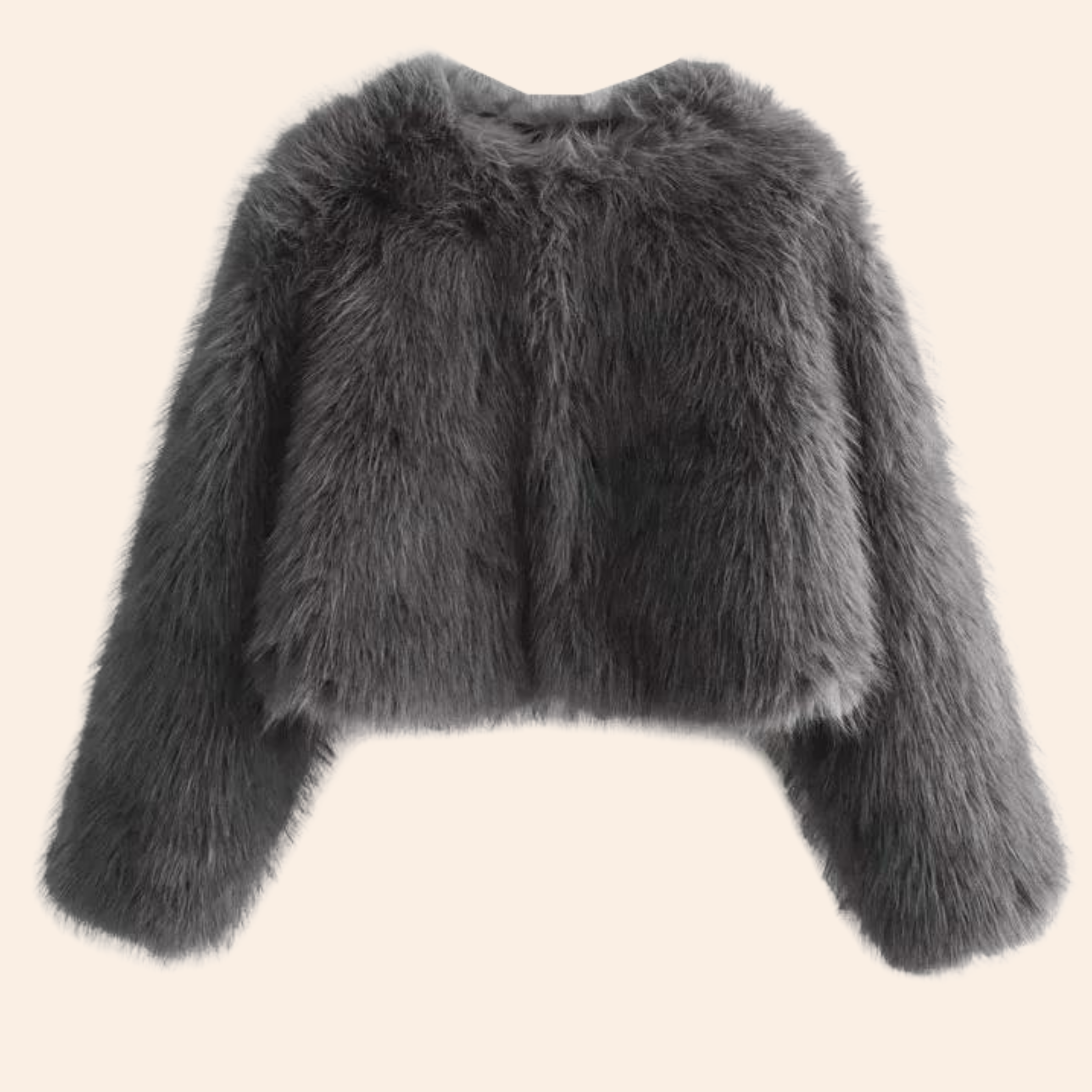 Short winter jackets made of faux fur