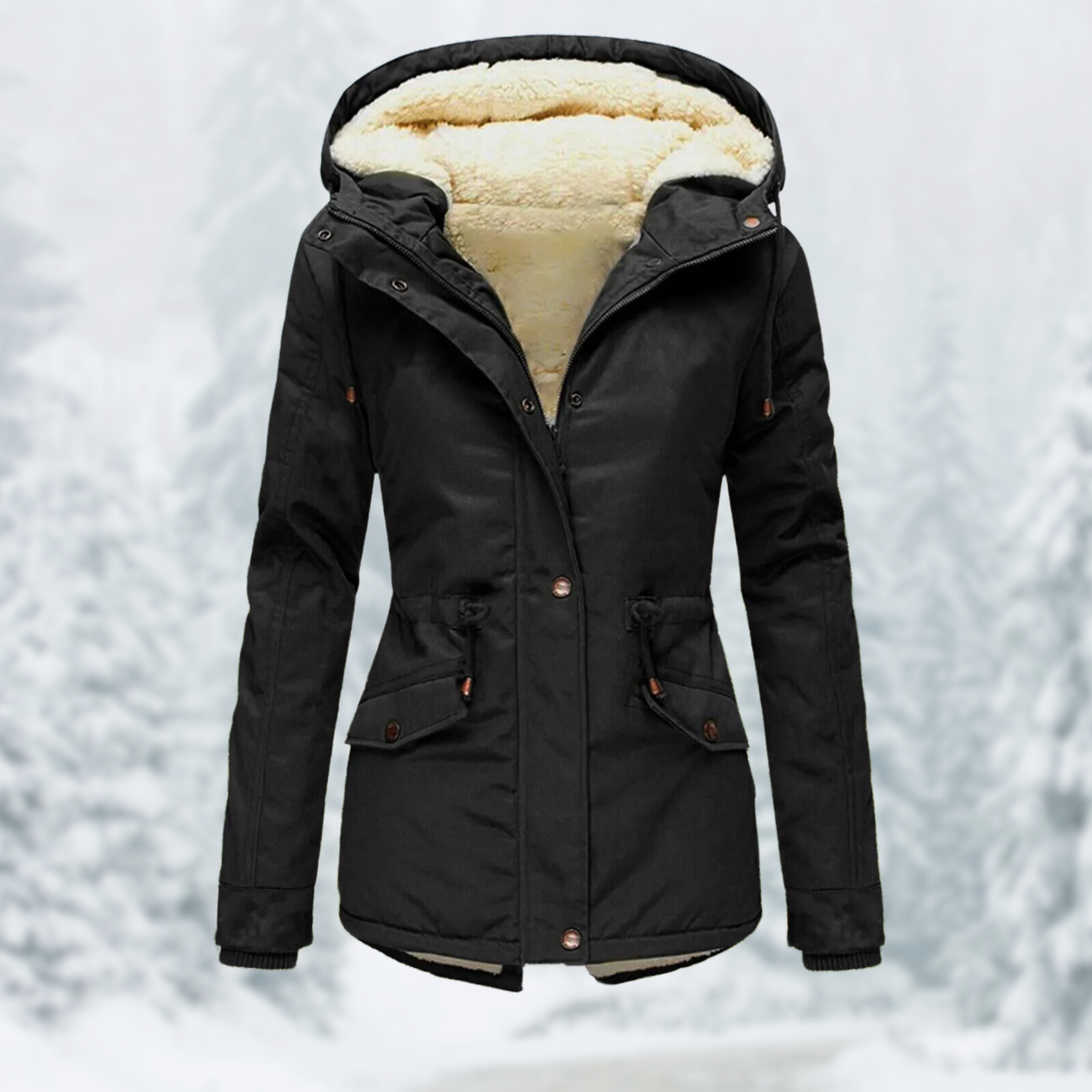 Valenzora - Women's hooded coat with drawstring