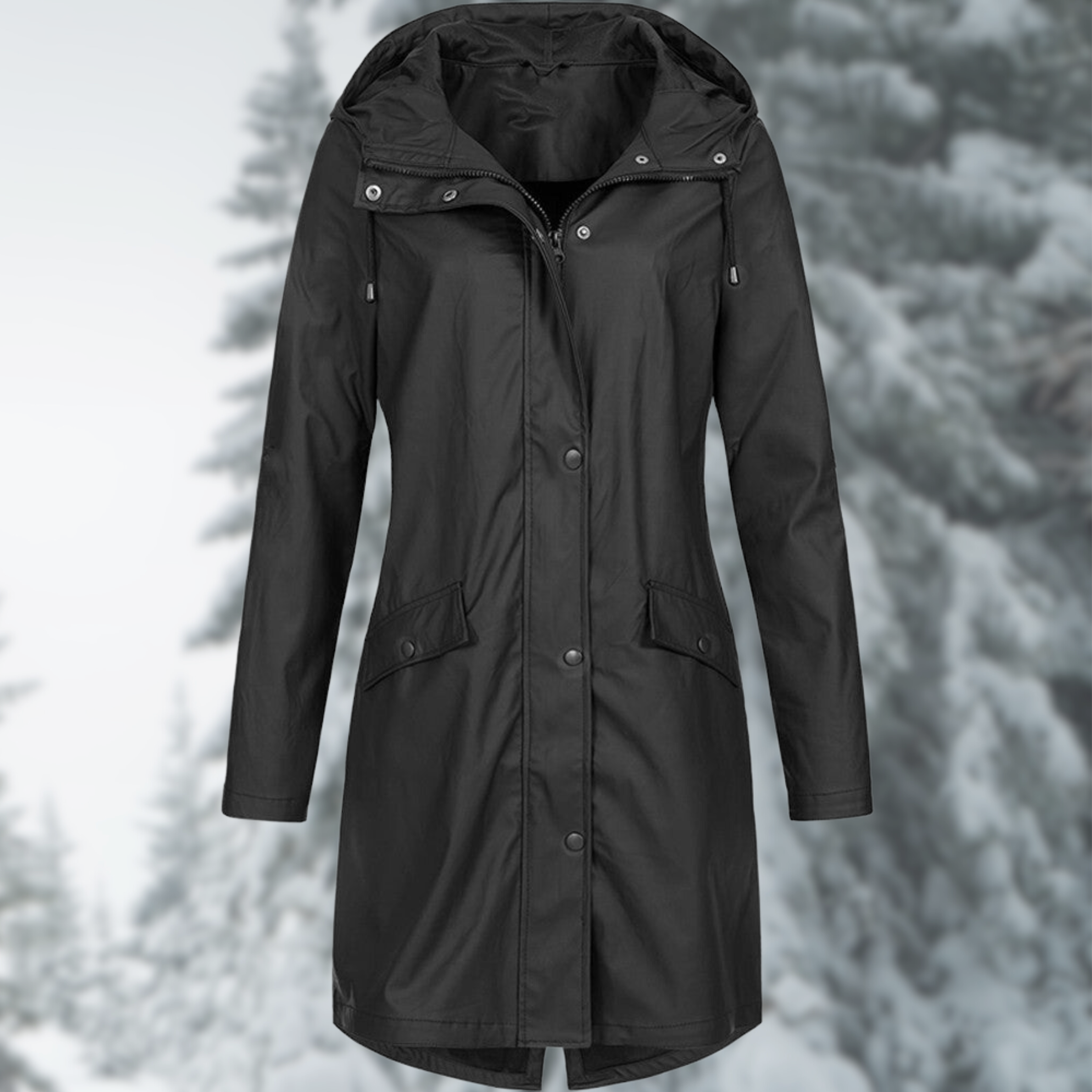 Valenzora | Fashionable, long and waterproof raincoat